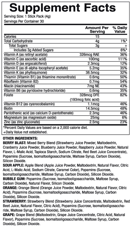 (PRE ORDER) POPAMINS - MULTIVITAMIN - VARIETY PACK - 30 PACK