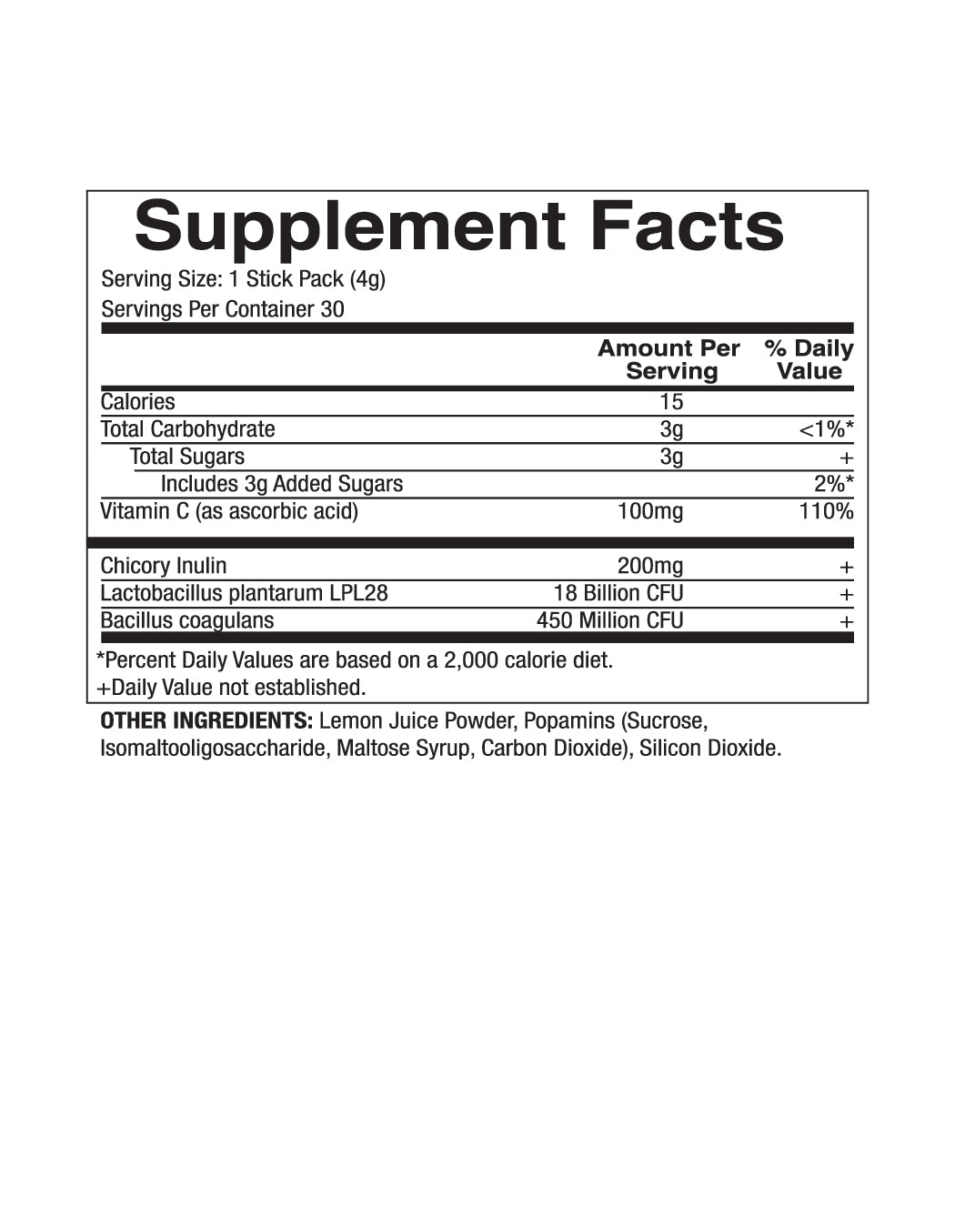 POPAMINS - PRE, PRO, POST BIOTIC - HAPPY GUT - 30 PACK